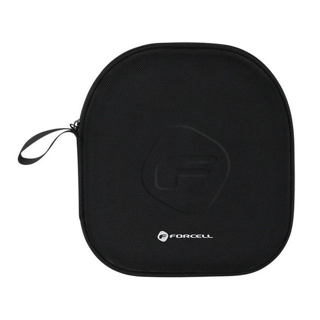 Black zippered case with Forcell logo on a white background