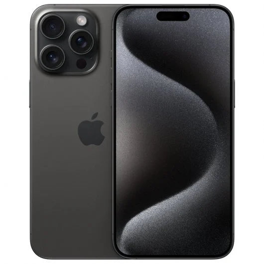 Black smartphone with Apple logo on a white background