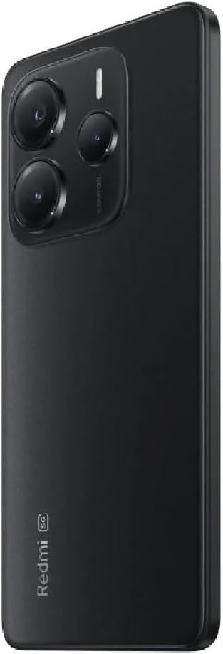 Black smartphone with Redmi branding on a white background