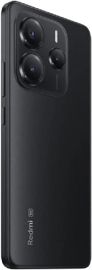 Black smartphone with Redmi branding on a white background
