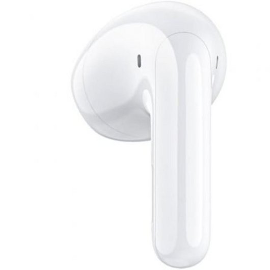 White wireless earbud on a white background