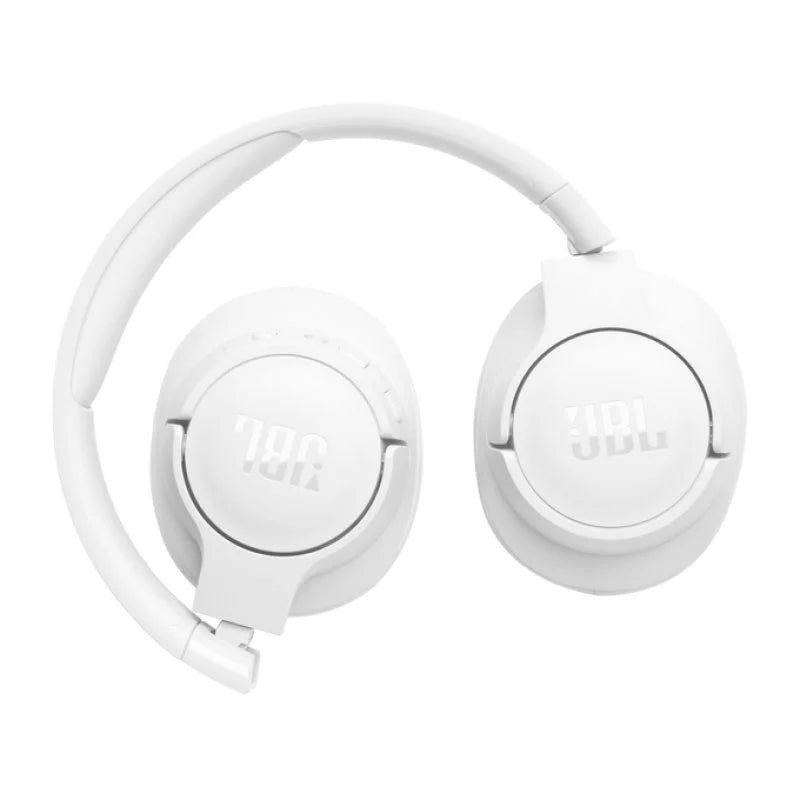 White JBL over-ear wireless headphones shown from a side angle on a plain white background.