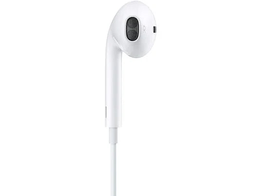 White earbud headphones on a white background