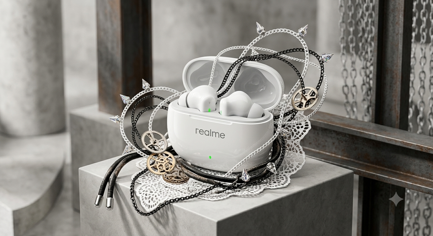 Realme Buds T110 white TWS earbuds IPX5 waterproof Bluetooth headset