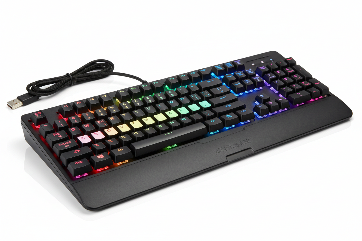 Xtrike-ME RGB gaming keyboard white background product shot
