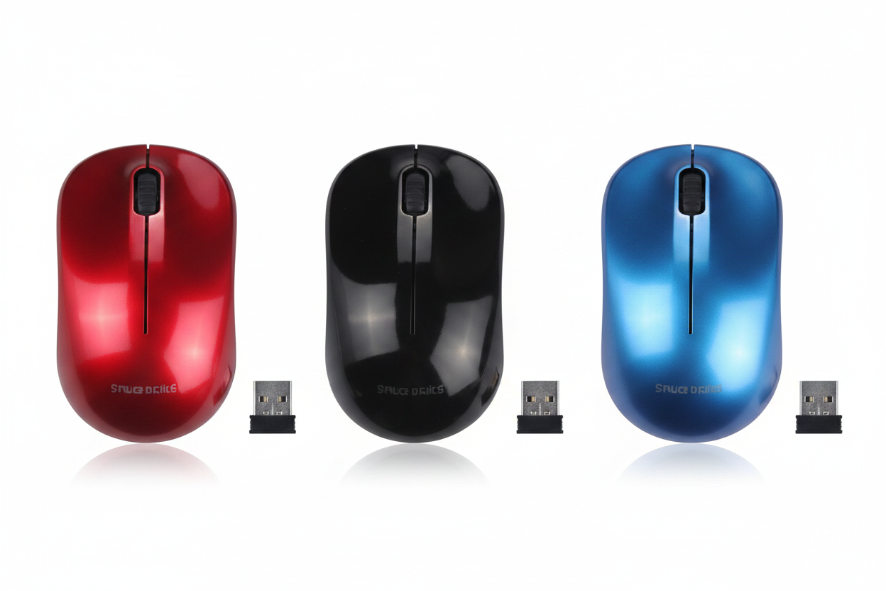 Pritech PBP-251 Wireless Mouse - All 3 Colors: Red, Black and Blue
