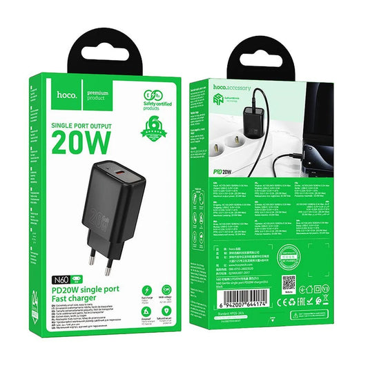 HOCO N60 20W USB-C Wall Charger with USB-C Cable