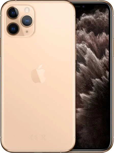 Gold iPhone 11 Pro showing back and screen
