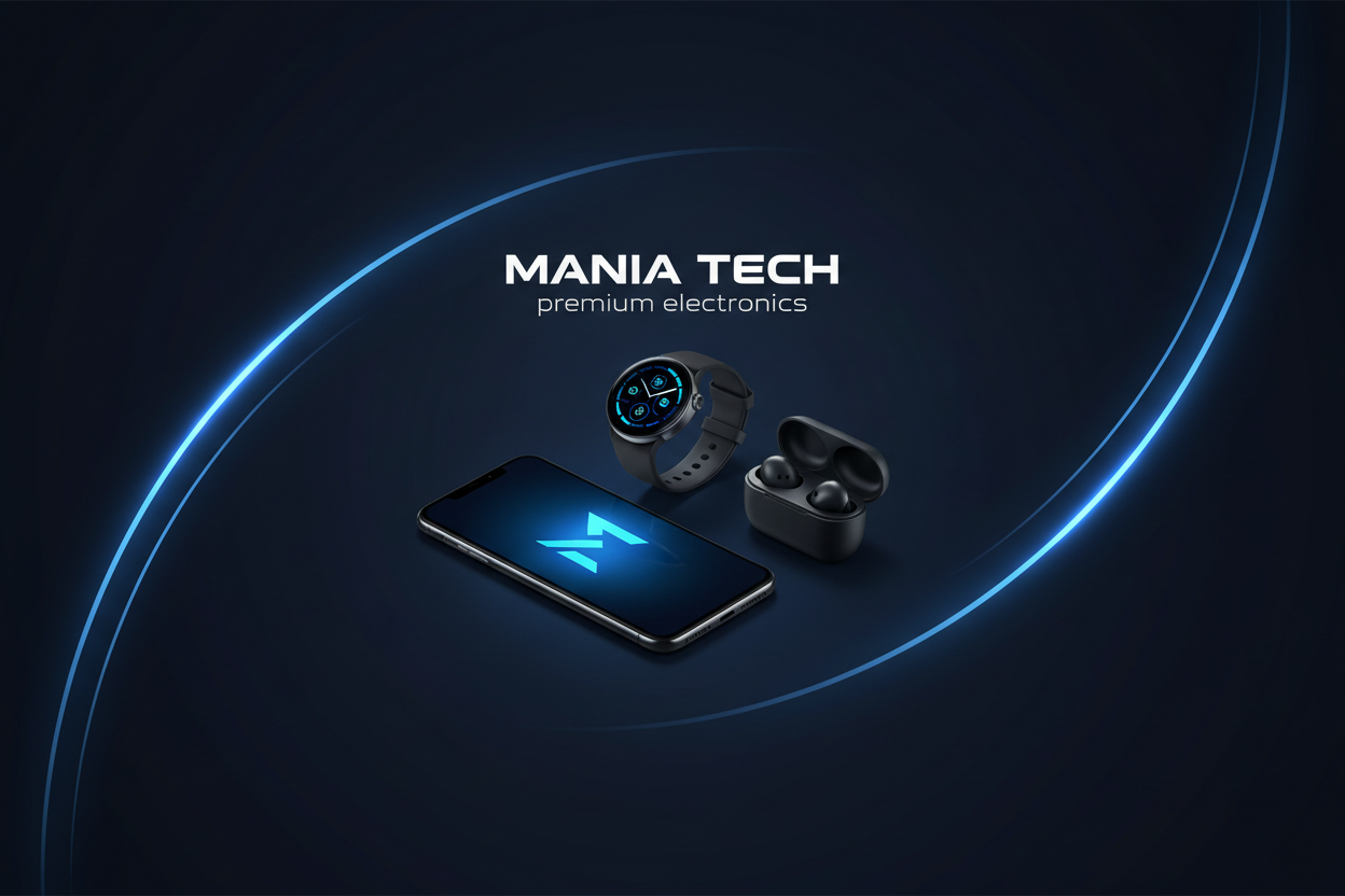 MANIA TECH Flat Lay Banner