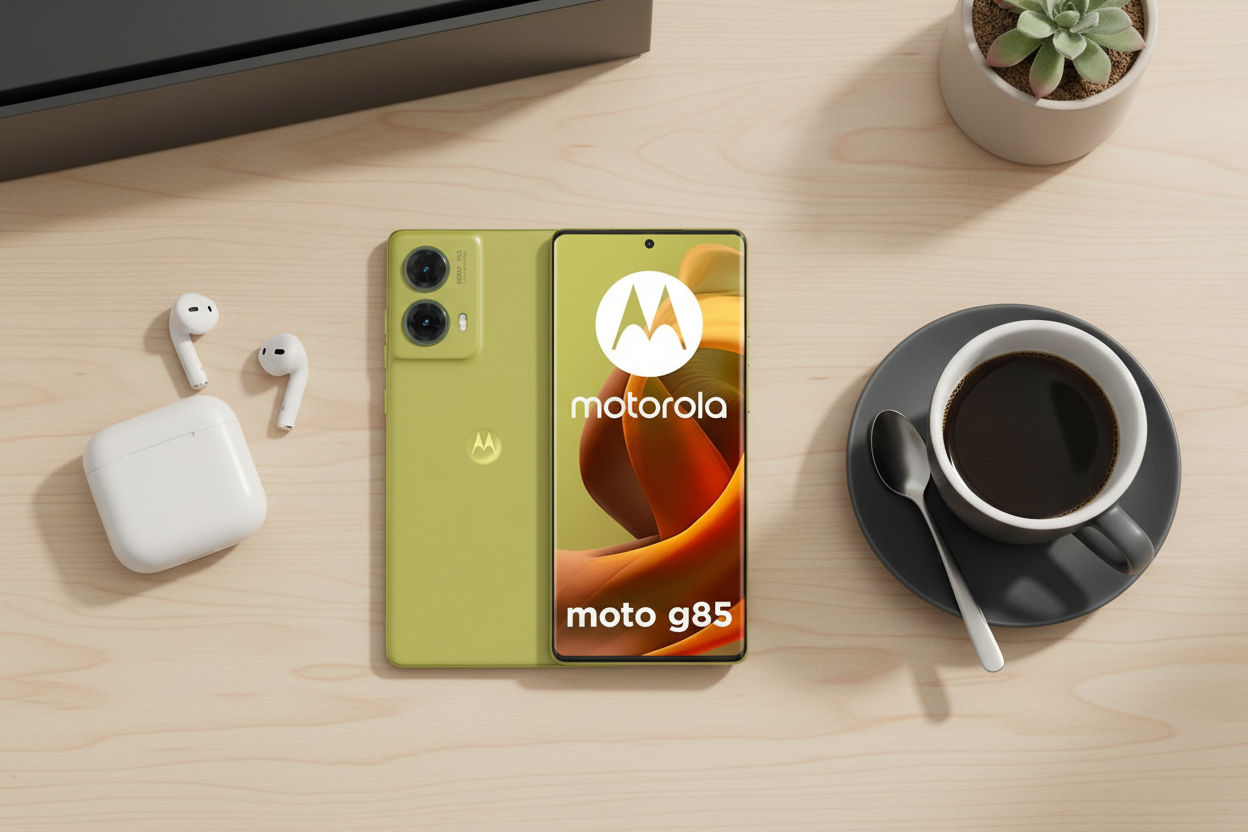 Moto G85 5G - Flat lay lifestyle