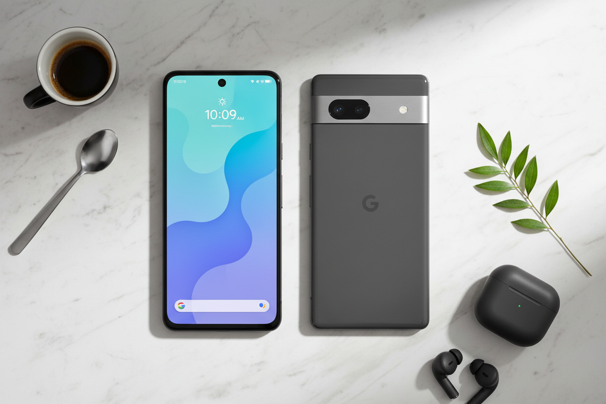 Pixel 7a Flat Lay