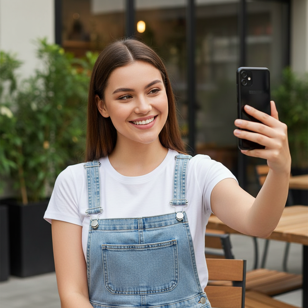 Samsung A14 selfie lifestyle