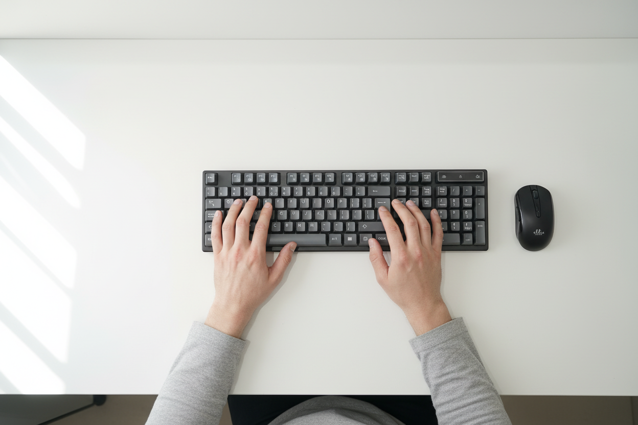 Wireless Keyboard Mouse - In Use